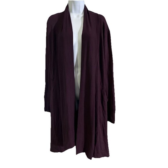 Athleta Sweaters - Athleta Pranayama Womens Restore Wrap Cardigan Size S Plum Purple Yoga Stretchy